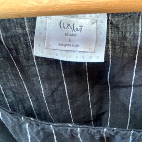 Black & White Striped Sleeveless Linen Dress By Chalet‎ et Cici - Picture 2 of 5